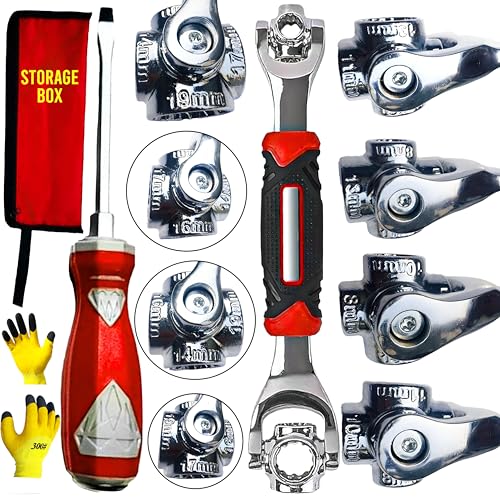 MIAN MU 52 in 1 Socket Wrench & Screwdriver Set, Stainless Steel Multi-Functional Rotating Spanner with 360° Flexibility Dog Bone wrench for Bolts, Nuts, and Ideal for Home and Automotive Repair