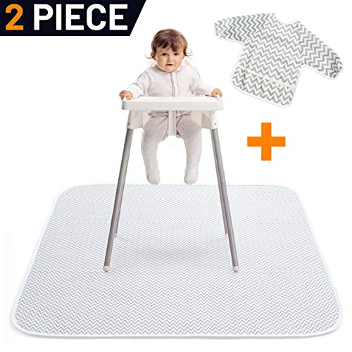 Pearly Tale Waterproof Baby Splat Mat for Under High Chair (51” x 51”)