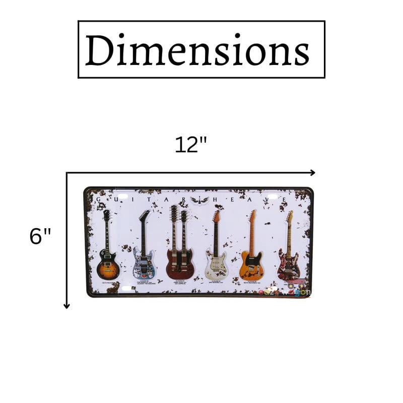 Image of Music GUITAR-S Multipurpose Metal Vintage Tin sign Boards Retro License Plate Vanity Gift Decorative Car Tag, Truck Front Plate Wall Art Design Number Plaque for Cafe, Living Room