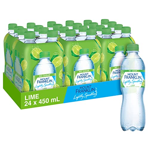 Mount Franklin Lightly Sparkling Water Lime, Multipack Bottles 24 x 450mL