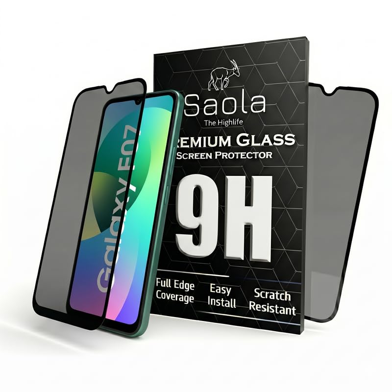 Image of Saola Ultra Privacy Tempered Glass For Samsung Galaxy F07 (PACK OF 1) with Free Installation Kit. Full screen Coverage. Free Replacement If Received Damaged - 6.7 inch