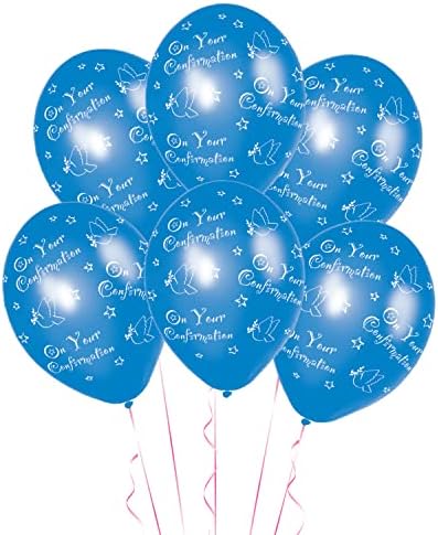 amscan Confirmation Blue Latex Balloons-6 Pack