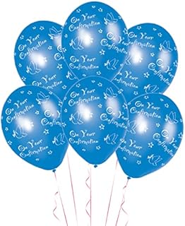 amscan Confirmation Blue Latex Balloons-6 Pack