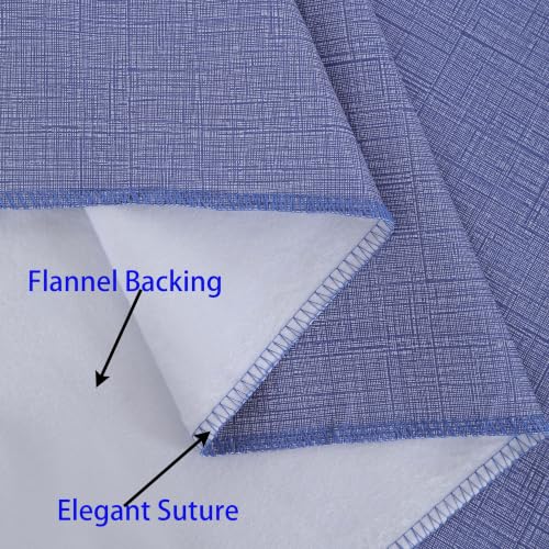 Image of Walrus Heavy Duty Vinyl Tablecloth with Flannel Backing Waterproof Oil-Proof Plastic Table Cloth Stain-Resistant Wipeable Table Cover for Indoor and Outdoor (Navy Blue,54x54 Inch)