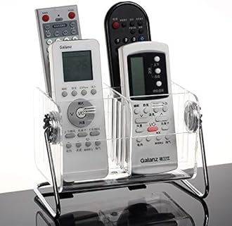 6-Slot Acrylic Rectangular Home Desk TV Air-Conditioner Remote Control Storage Holder Organizer Stand (Clear, Standard)