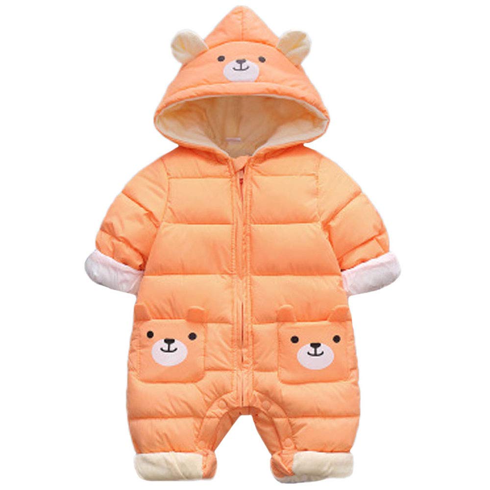 JELEUON Baby Girls Boys One Piece Zipper Down Jacket Jacket Pram Suit Jumpsuit Romper 3-6 Months