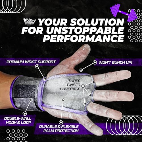 image for JerkFit WODies 3 Hole Gymnastics Grips with Wrist Support - Hand Grips