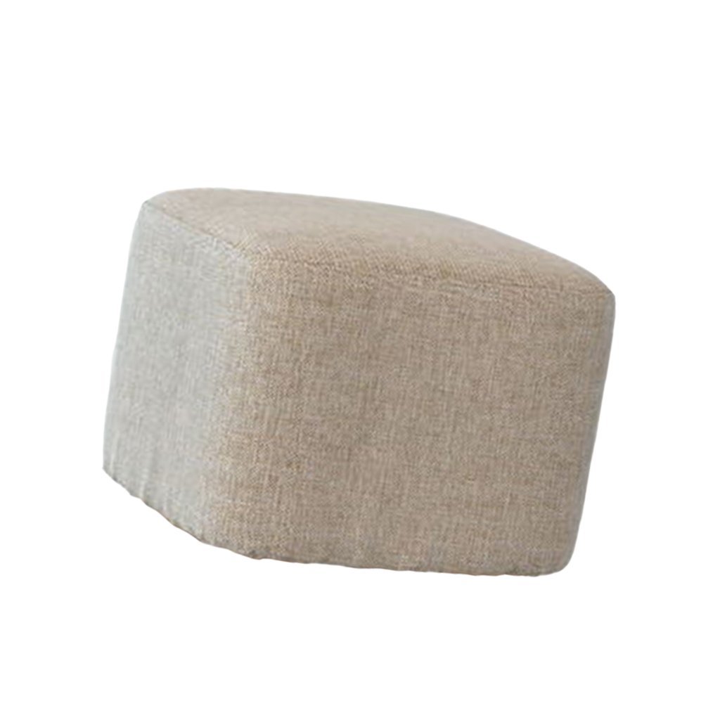 Inzopo Dustproof Linen Cotton Square Stool Cover for Wood Footstool Ottoman Pouffe Light Gray