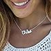 Handmade Personalized Custom Made Cursive Name Necklace - Sterling Silver 925 Nameplate Pendant Christmas Gifts, Dainty Elegant Valentines Day Jewelry Gift for Her Mom Grandma (Sterling Silver)