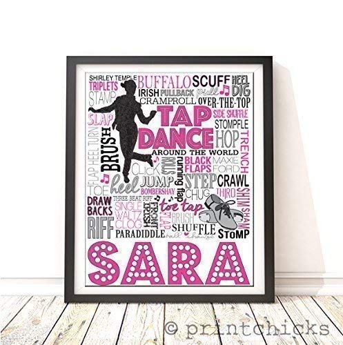 Miniatura 2 de Tap Dance Personalized Typography Print - PrintChicks Dancer Custom Poster Wall Art Decor