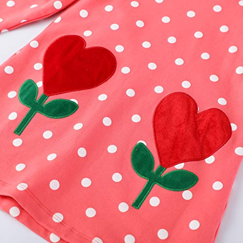 FILOWA Dress for Girls Hooded Jumper Hoodie Sweatshirt Sequin Embroidery Stripe Cotton Causal Long Sleeve Fashion Dress with Animal Print Kids 2-7 Years - Image 6