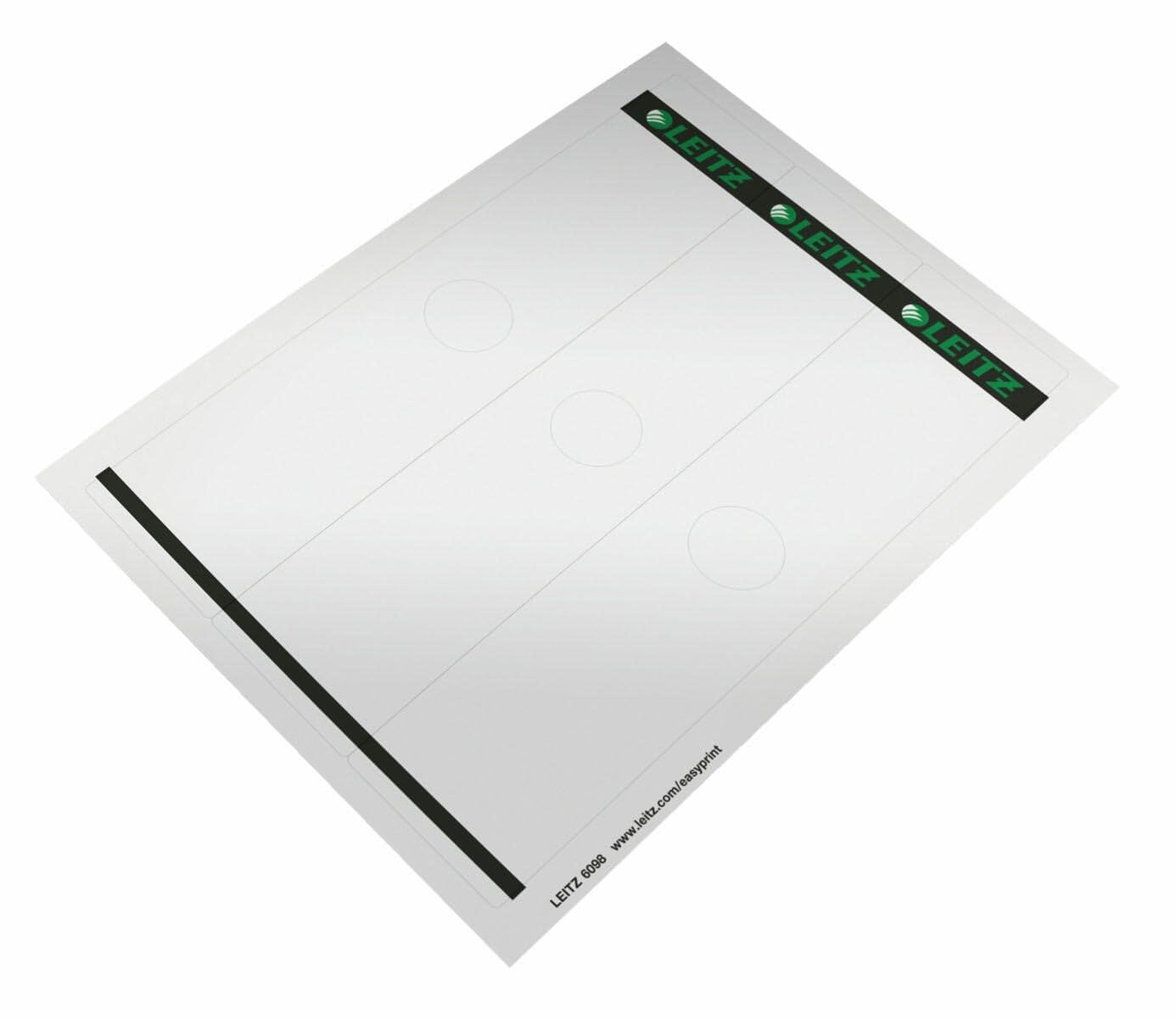 Leitz PC-beschriftbare Rückenschildr selbstklebend für Hängeordner, 75 Stück, Langes und breites Format, 61,5 x 279 mm, Papier, grau, 60980085