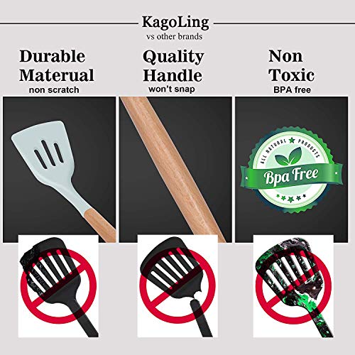 Utensilios-Cocina-de-SiliconaKagoLing-12-Piezas-Juego-de-Utensilios-de-Cocina-Resistentes-al-Calor-y-Antiadherentes-con-Mango-de-Madera-para-Utensilios