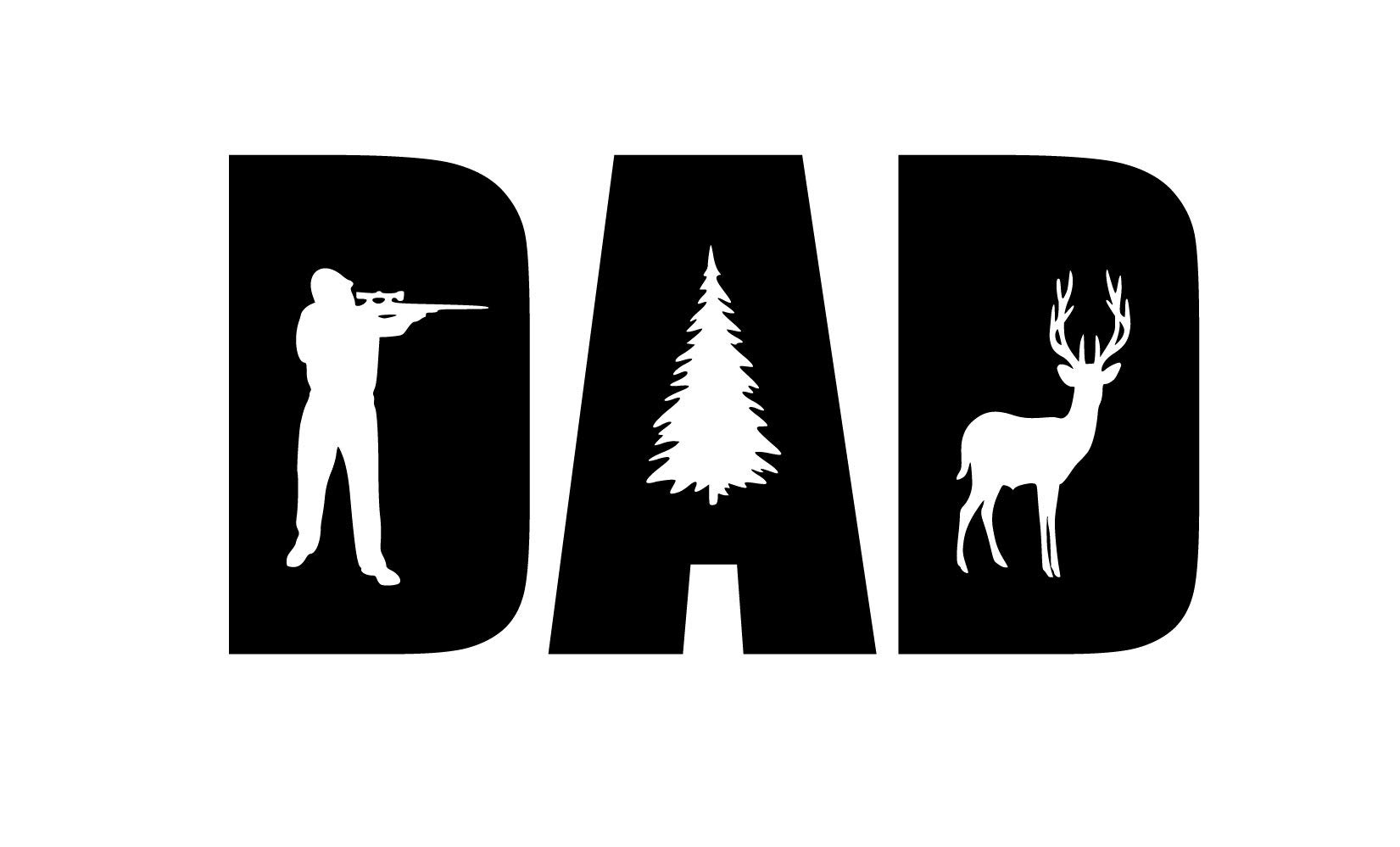 JMM IndustriesDad Deer Hunting Vinyl Decal Sticker Car Window Bumper Premium Quality Print UV Resistant Laminate JMM00149BLK6 (Black, 6-Inches)