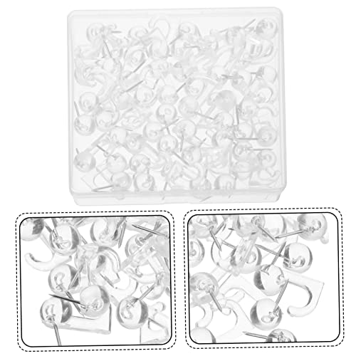 Image of Wall Tacks Push Pin Hooks for Hanging Picture Hangers Without Nails Heavy Duty Push Pin for Cork Board Office and Home Decor