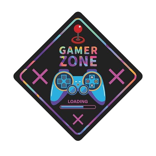 VersaBuy Vinilo Decorativo Gamer Zone 30x30cm – Adhesivo de Pared para Habitación de Juegos, Diseño Moderno y Resistente, Ideal para Setup Gaming, Fácil de Aplicar y Quitar sin Residuos | Ya disponible en tu tienda friki favorita! En mundofriki.es!