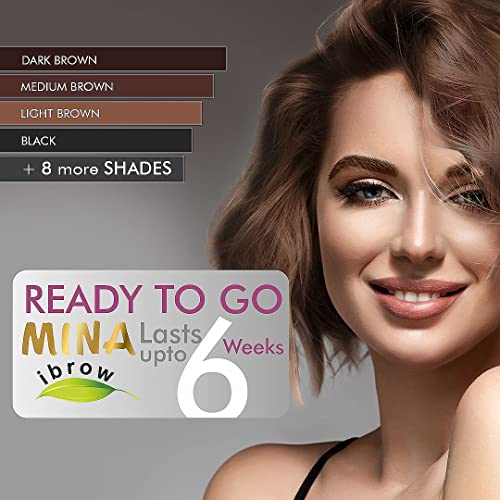 Mina Ibrow Hair Color Golden Brown|Natural Spot Coloring Hair Tinting Powder, Water And Smudge Proof | No Ammonia, No Lead With 100% Gray Converge|Vegan And Cruelty Free #TOP5