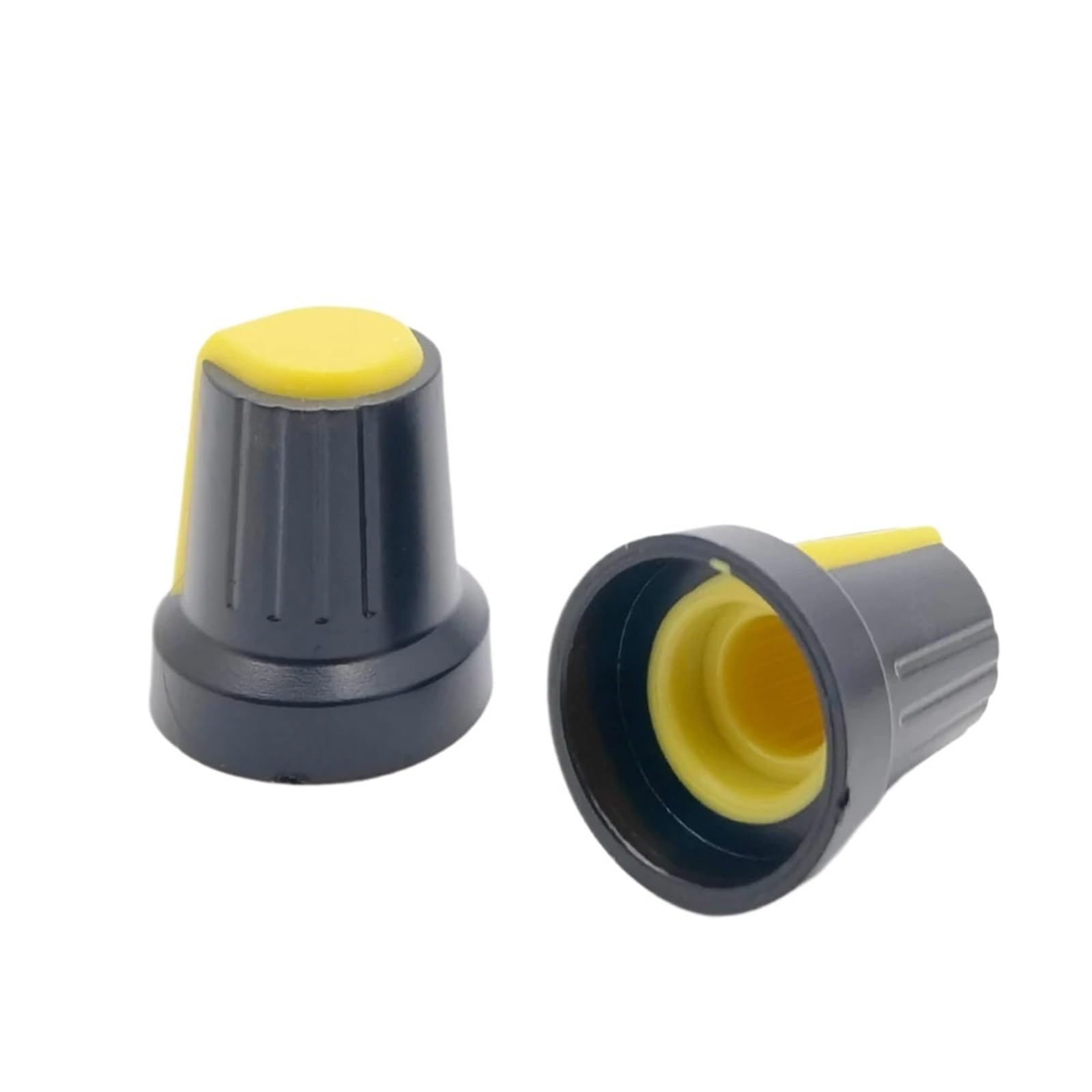 KFGWOPOYVY 50pcs/lot Rotary Switch Encoder Potentiometer Wh148 Plastic Cap Volume Control Knob AG2 15x17mm Plum Handle Shaft Hole 6mm(Yellow)