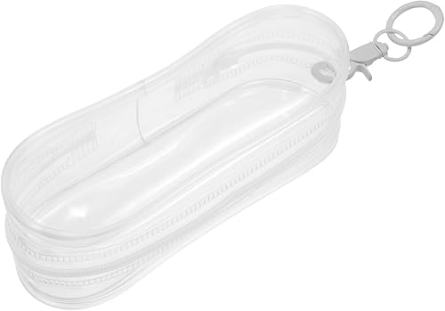 Abaodam Bolsa de exhibición de figuras transparentes, bolsa de almacenamiento portátil para muñecas pequeñas con llavero, cajas ciegas colgantes,