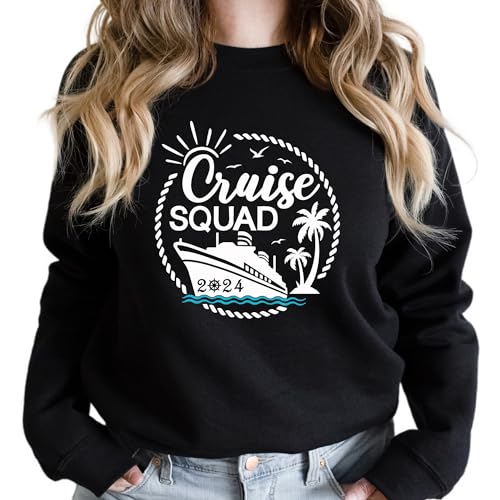 Custom Cruise Squad 2024 Sweatshirt, Girls Tour Unisex Sweater,Friends Weekend Trip Sweatshirt, Trip Crew Shirt, Weekend Pullover Crewneck