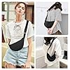 GoPaw Damen Halbmond Crossbody Schultertasche, Hobo Halfmoon Bag, Nylon Crossbody Bag Damen Halbmond Schultertasche mit verstellbarer Schultergurt, Einfarbige(Schwarz) #5