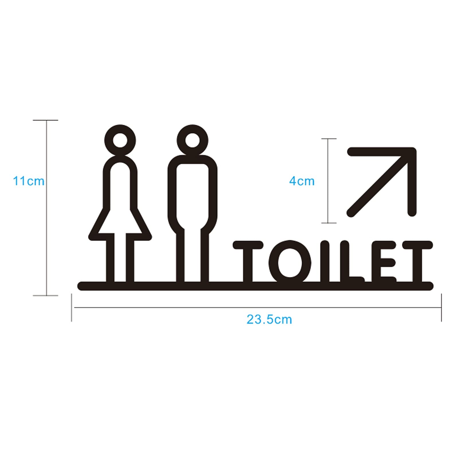 Letrero acrílico para baño, baño, inodoro, autoadhesivo, perfecto para hoteles, restaurantes, cafeterías