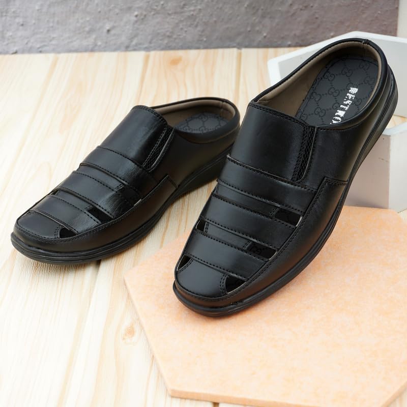 Image of Restroad Men's Synthetic Leather Sandals | Casual Open Toe Footwear for Men
