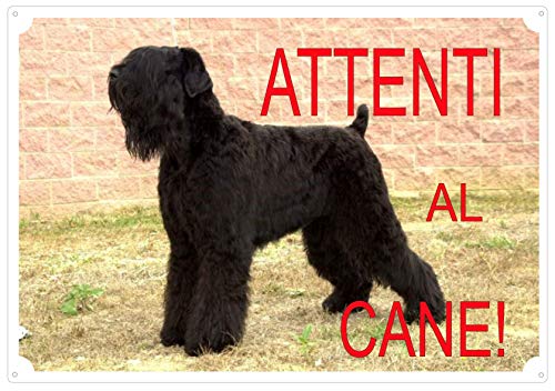 Cartello Targa "ATTENTI AL CANE" da CancelloS SHNAUZER cm 30 x 21,5
