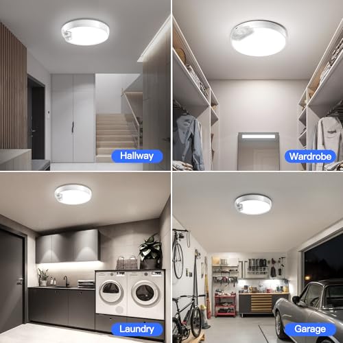 Homelist New Upgraded Motion Sensor Ceiling Light, 8 Inch 500LM LED Ceiling Light with Remote, 8000mAh Battery Powered Rechargeable Dimmable Sensor Lights for Bathroom Garage Shed Loft Hallway Stair - Image 6