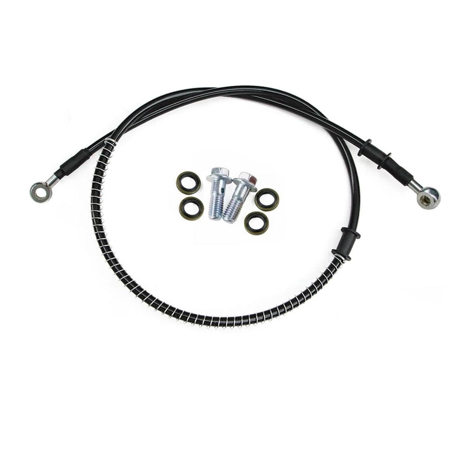 Ksxzw One Color Motorbike Part 400Mm/40Cm-2300Mm/230Cm M8 28°-28° Motorcycle Braided Steel Hydraulic Brake Line Clutch Oil Hose Tube Pipe(400Mm)