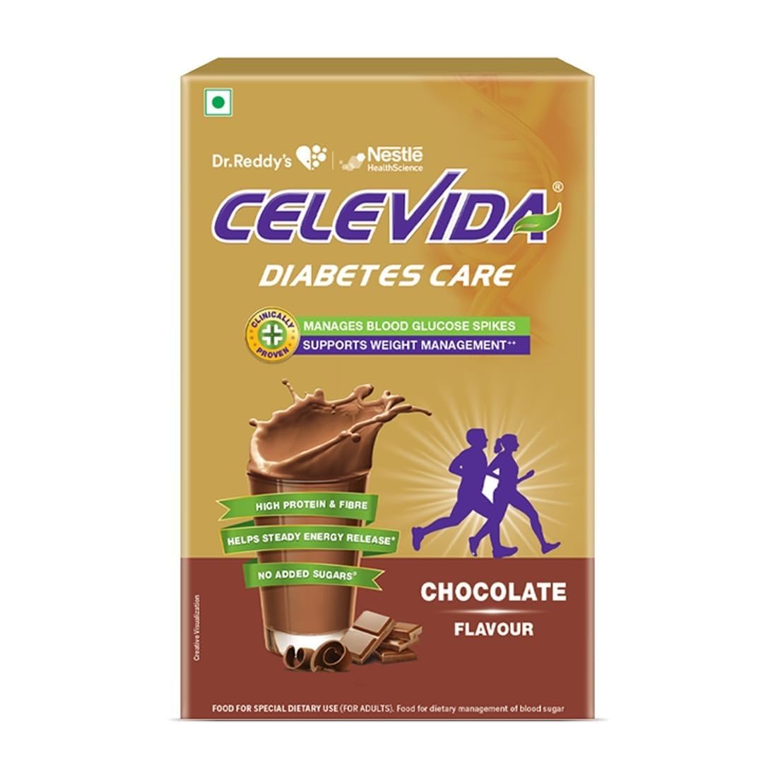 Celevida Protein Powder Drink for Diabetes Management by Dr. Reddy’s | Chocolate Flavour | No Added sugar | Plant based | For Sugar control, Weight Management & Immunity Support | 400gm BIB