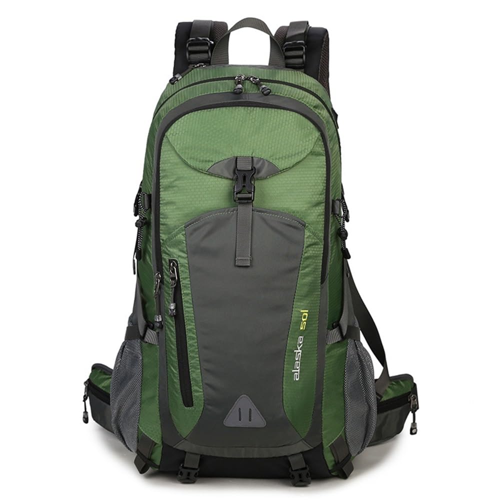 ILOOXI Zaino da Trekking 40L/50L/60L Zaino da Viaggio Impermeabile Zaino da Campeggio Sportivo Leggero ZZaino da Hiking per Escursionismo All'aperto Caccia alla Pesca (Color : Green, Size : 50L)