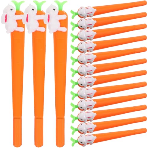 EXCEART 30 Pcs Carrot Pen Black Pen Plant Decor Fountian Carrot Bunny Funny s Highlighter Easter Novelty s Cute s Adorable Girls Rabbit Silica Gel Student Note