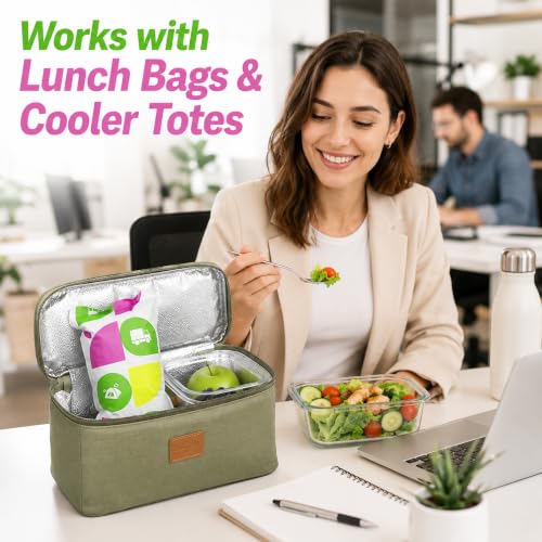 Image of WORLD-BIO Ice Packs for Lunch Boxes, 50 Pack Reusable Leak Resistant Ice Packs for Cooler Bag, Sided Absorption Long Lasting Small Cold Packs for Shipping and Picnic, Soak Required, Small, 4.9 inch x 3.7 inch