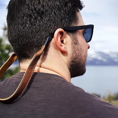 Image of TETHER STRAPS Original Leather Sunglass Strap | Full-Grain Leather with Suede Backing, 17.5 inch Length | Fits Most Frames