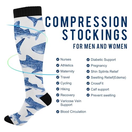 Image of Fisyme Socks for Women Men, Warm Comfort Athletic Crew Running Hiking Cycling Compression Socks