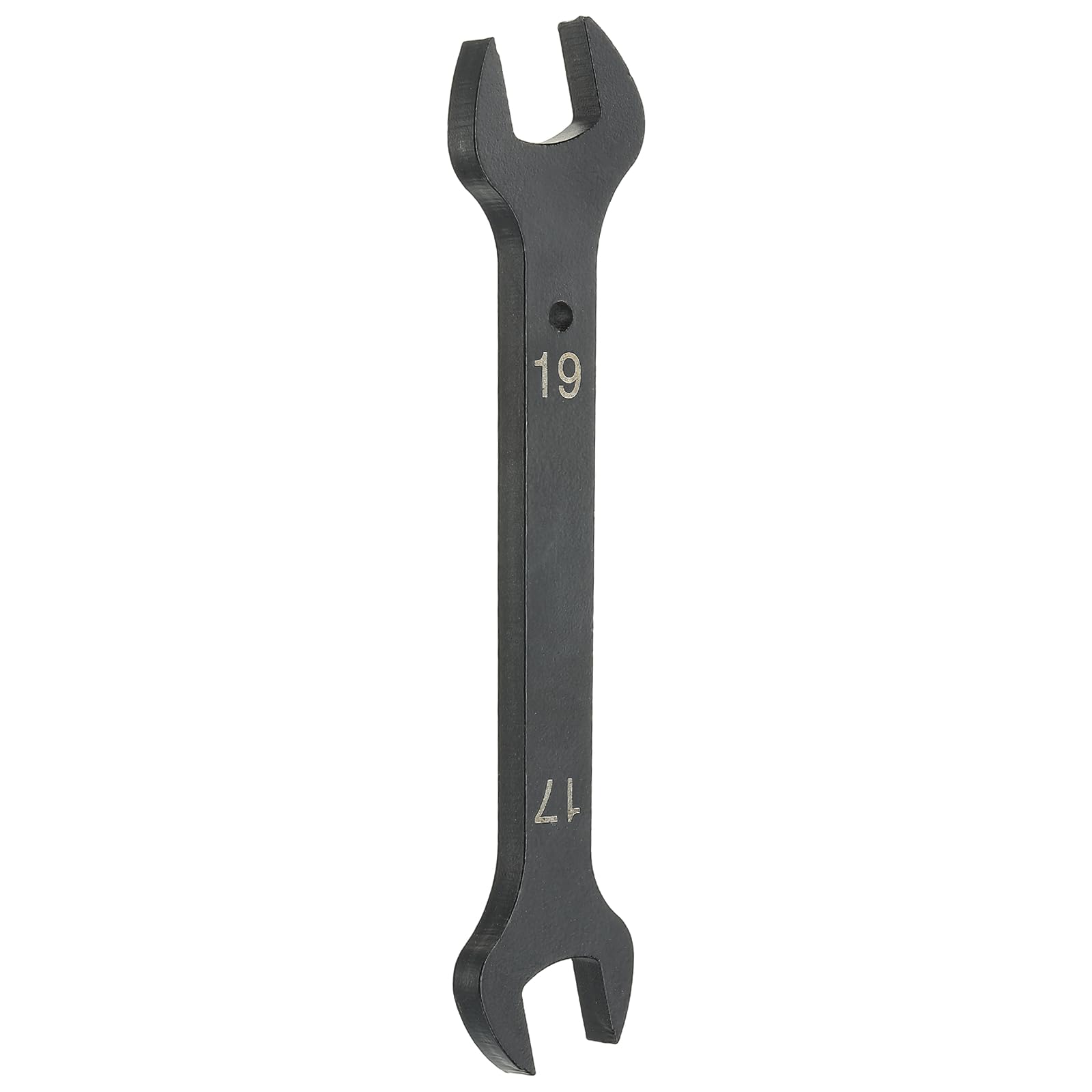 sourcing map Thick Double Open End Wrench 17mm x 19mm Metric Standard Size Carbon Steel Spanner Wrench for Auto Household Maintenance Routine Repairs, Black