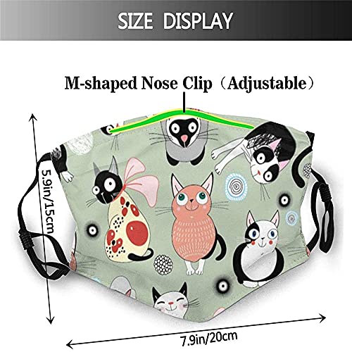 PPFINE Animal Mask Lovely Cat Face Mask Women Cloth Face Mask Mens Mask Washables Reusable Funny Adults Mask - Image 3