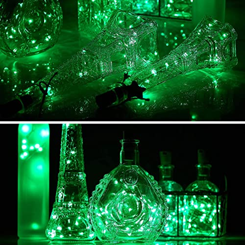 Image of Lexton Cork Light | Bottle Light | Green Copper String Light | Cork String Light | 10 Pieces | for Valentine's Day, Room decor, Birthdays, Party,Diwali