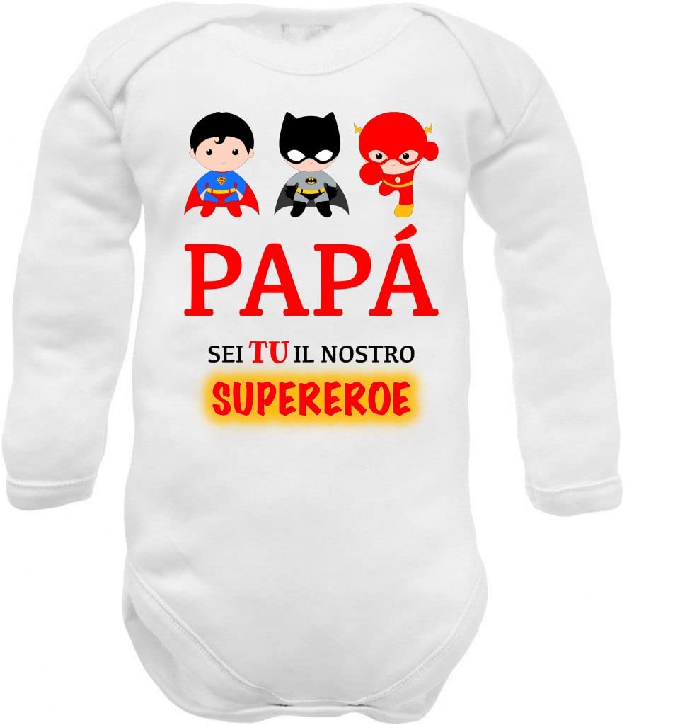 body neonato frase dedica per papà, ideale come regalo nascita, compleanno e festa del papà