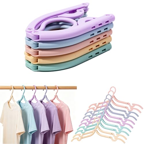 MtBoi Travel Hangers, Cruise Ship Essentials Travel Essentials, Portable Cruises Must Haves 2026, Folding Hangers for Suitcase, RV Camping Airplane Europe Vacation Essential (10, Colors)