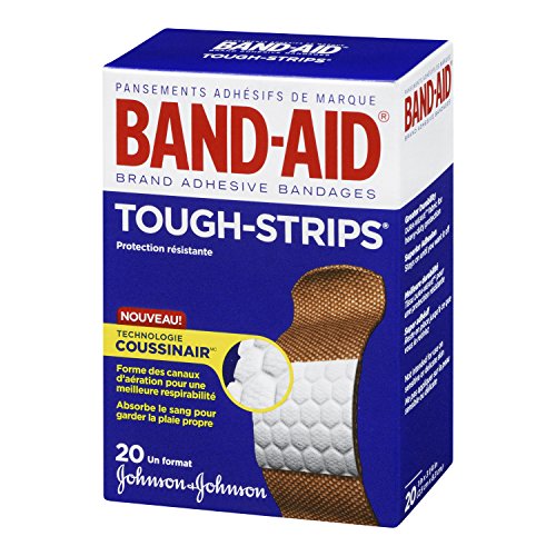 Image of Band-Aid Brand Tough Strips Adhesive Bandage for Minor Cuts & Scrapes, All One Size, 20 ct (Pack of 2)