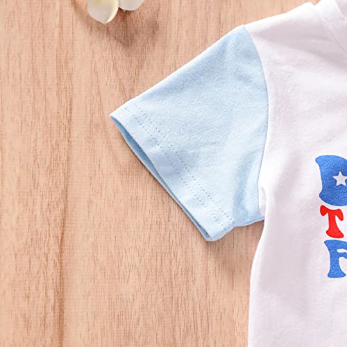 Camiseta infantil de manga curta com estampa de letras, shorts, roupas cropped (azul, 2-3 anos)