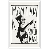 Liyark Mom I Am A Rich Man Aesthetic Retro Music Goblet Poster Feminist canvas Wall Art Vintage Bar Cart Wall Decor Preppy Dorm Decor Unique Wall Art prints painting 12x16in Unframed