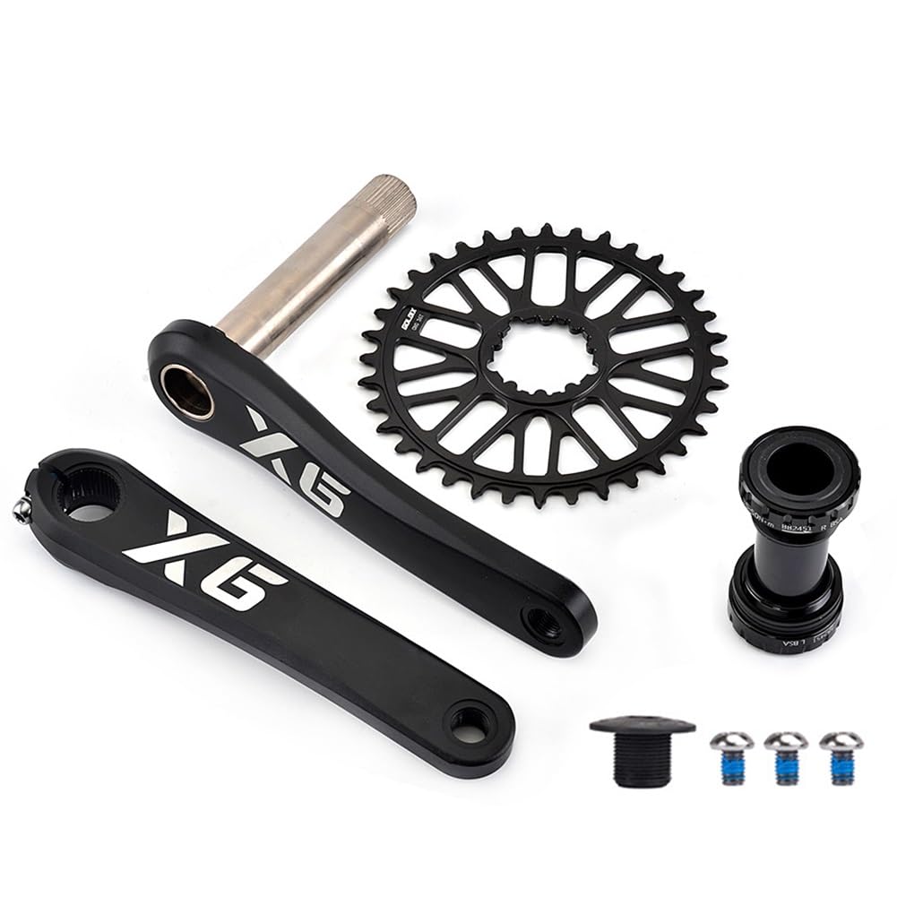 Guarnitura per Mountain Bike da 170/175 mm, 32-48 Denti Stretti e Larghi, guarnitura scheletrata, Bracci pedivella Cavi integrati con Movimento Centrale BSA, Adatta a 8-12 velocità