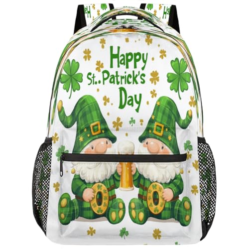 Feliz Día De San Patricio, Gnomos, Hojas Doradas Mochila Escolar Antirrobo Mochila Unisex Mochilas Deportivas Para Trabajo Mujer Viaje 29X40Cm