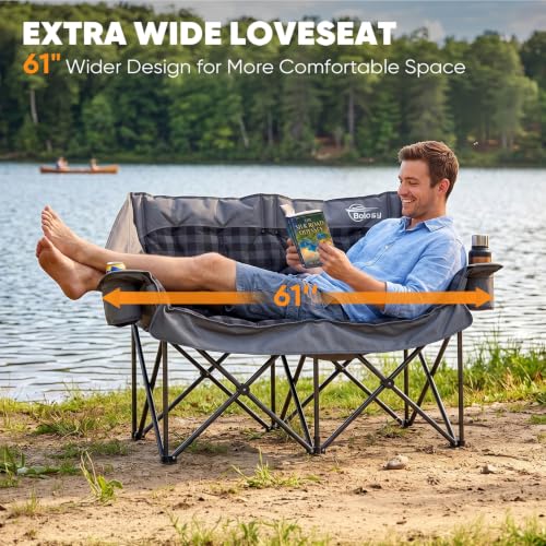 Bolosy Silla Doble de Camping con Acolchado Thick Padded Double Chair miniatura 3