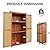 YTGLEN 60 Inches Outdoor Storage Shed, Wood Shed with Rattan Indoor Storage Cabinet with Floor, Adjustable Shelves for Patio, Garden,Lawn and Living Room, Brown