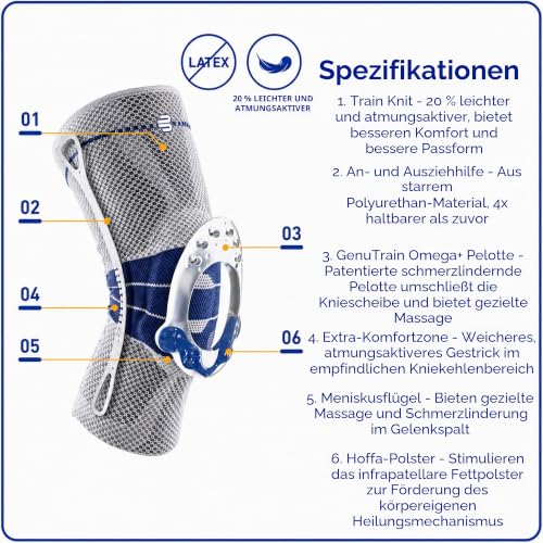 BAUERFEIND Kniebandage GenuTrain Unisex zur Entlastung Stabilisierung und Aktivierung nach Verletzung Operation oder bei chronischen wie… – Ansicht 4