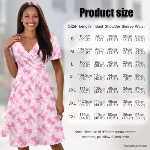 Image of Women's Summer Dresses Short Sleeve Formal Dresses with Pockets